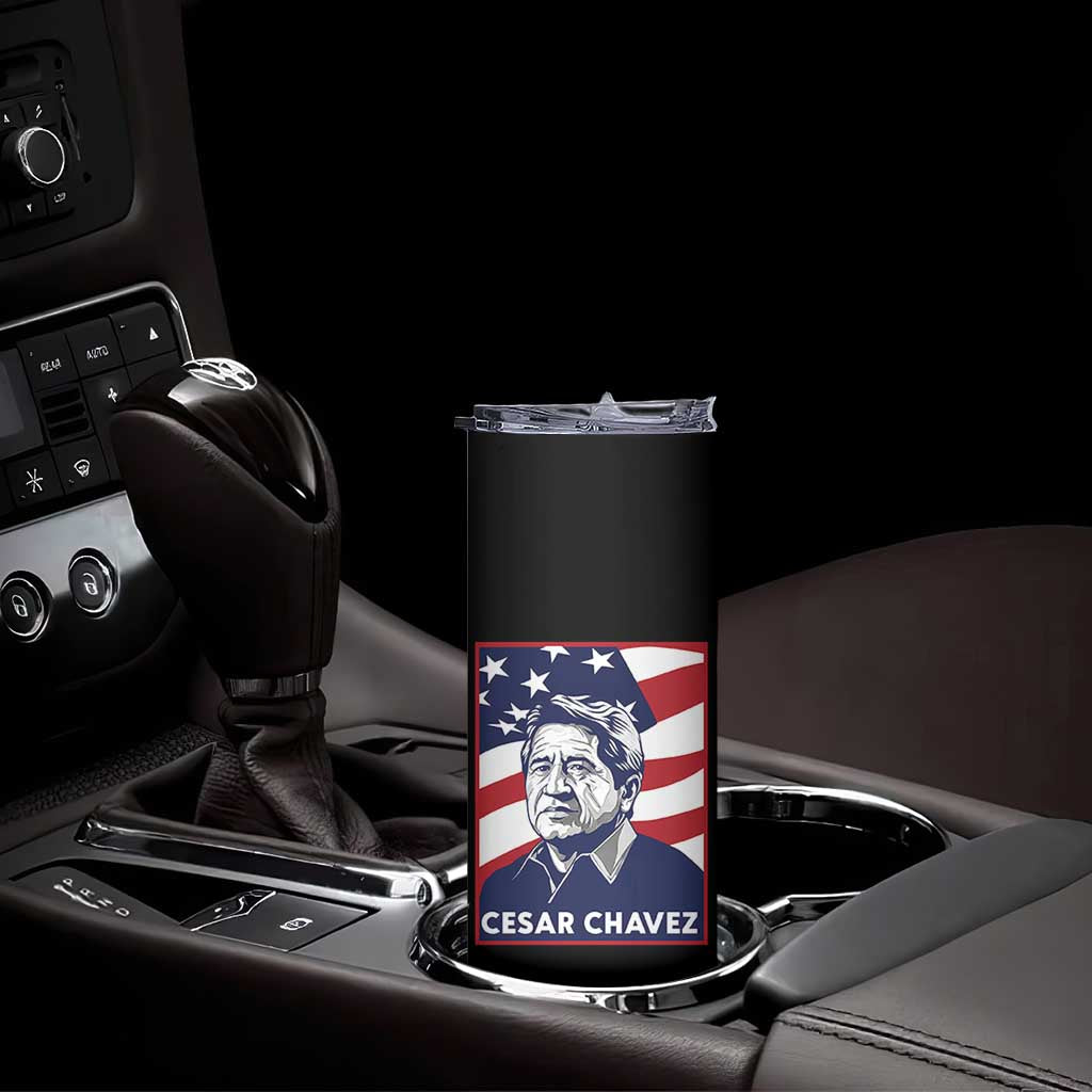 Cesar Chavez Skinny Tumbler Labor Leader Mexican American Pride