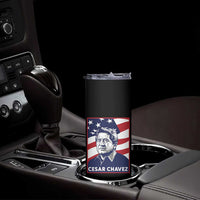 Cesar Chavez Skinny Tumbler Labor Leader Mexican American Pride