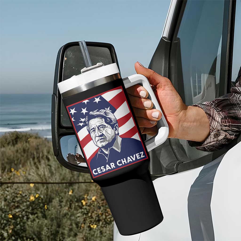 Cesar Chavez Tumbler With Handle Labor Leader Mexican American Pride
