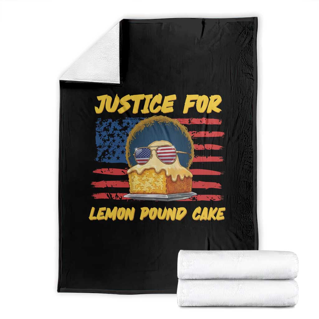 Justice For Lemon Pound Cake Throw Blanket Funny US Flag Cake Parody Rap Free Speech