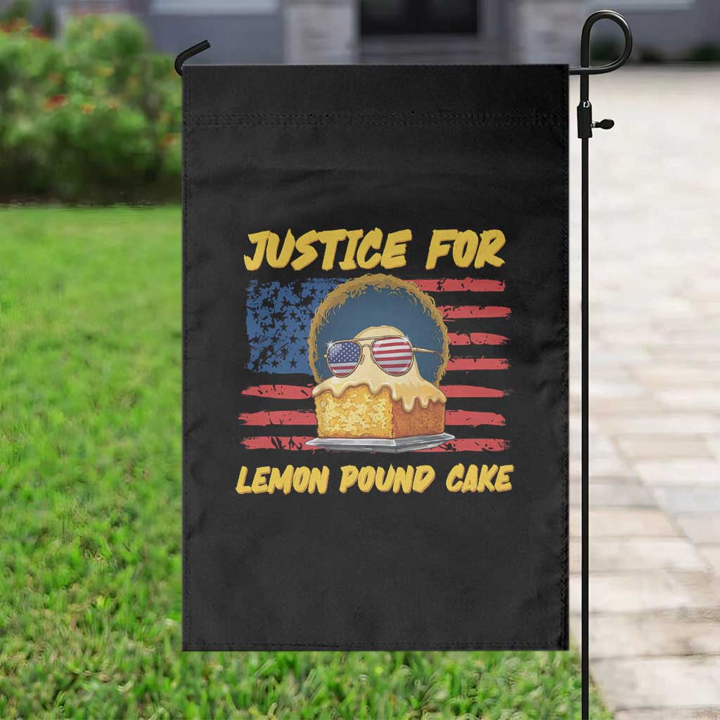 Justice For Lemon Pound Cake Garden Flag Funny US Flag Cake Parody Rap Free Speech