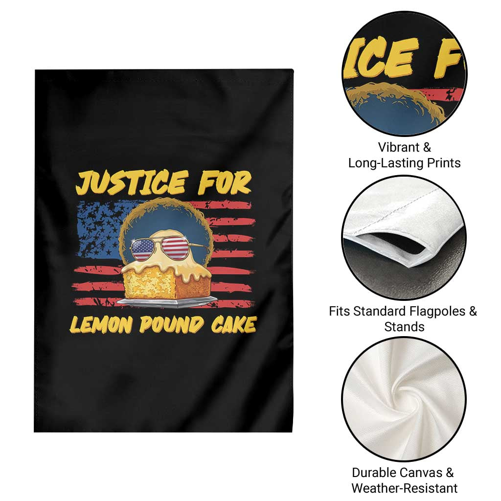 Justice For Lemon Pound Cake Garden Flag Funny US Flag Cake Parody Rap Free Speech