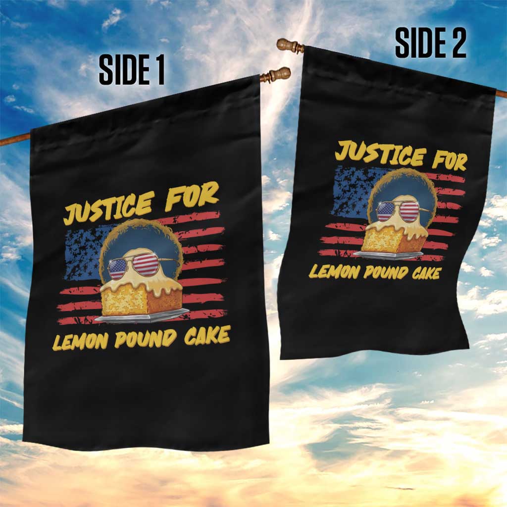 Justice For Lemon Pound Cake Garden Flag Funny US Flag Cake Parody Rap Free Speech