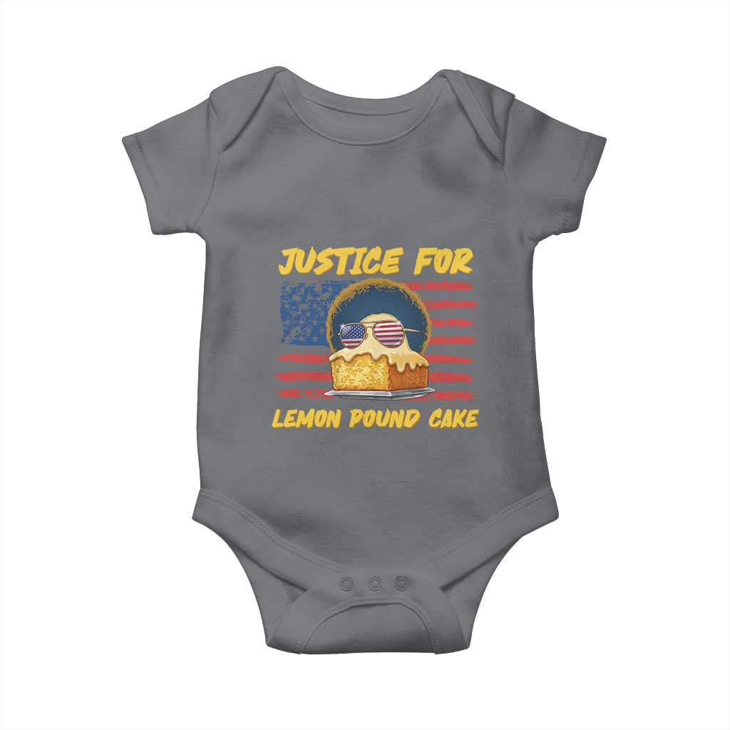Justice For Lemon Pound Cake Baby Onesie Funny US Flag Cake Parody Rap Free Speech