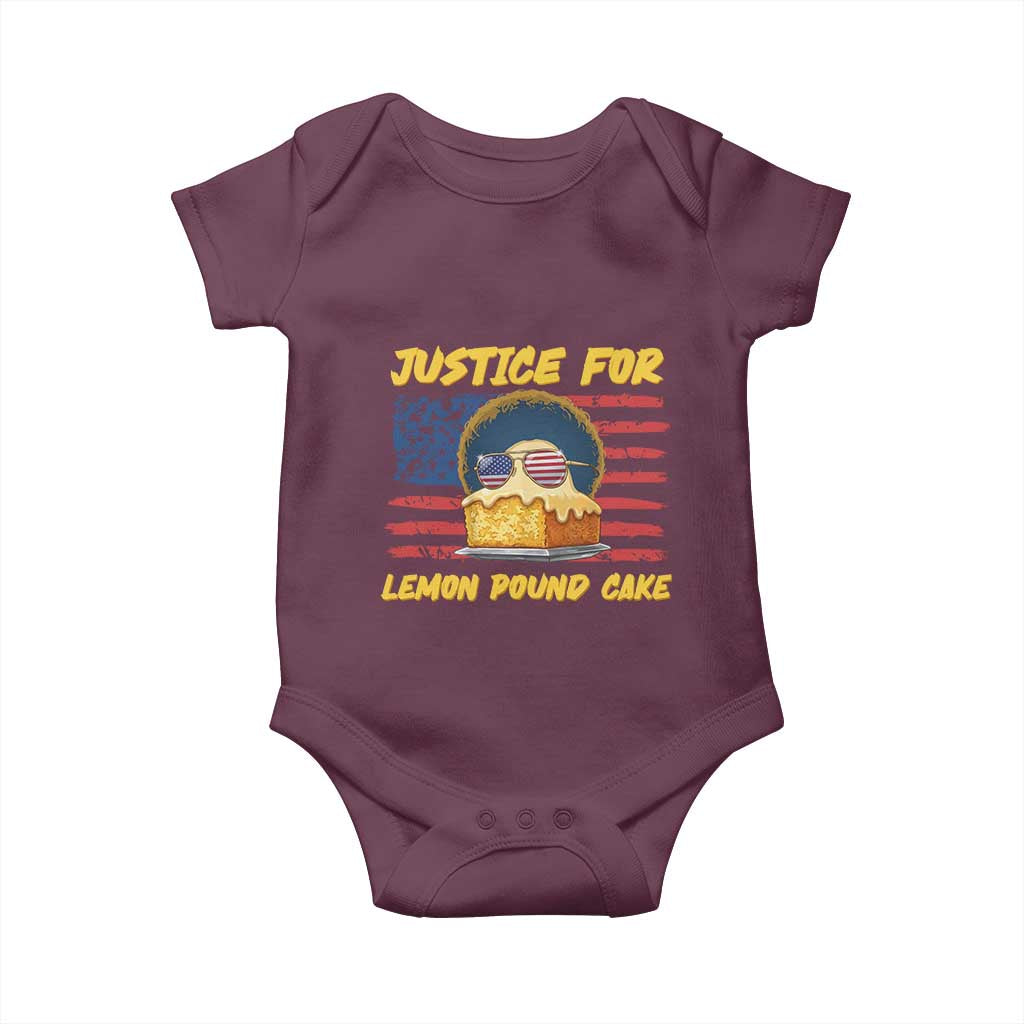 Justice For Lemon Pound Cake Baby Onesie Funny US Flag Cake Parody Rap Free Speech