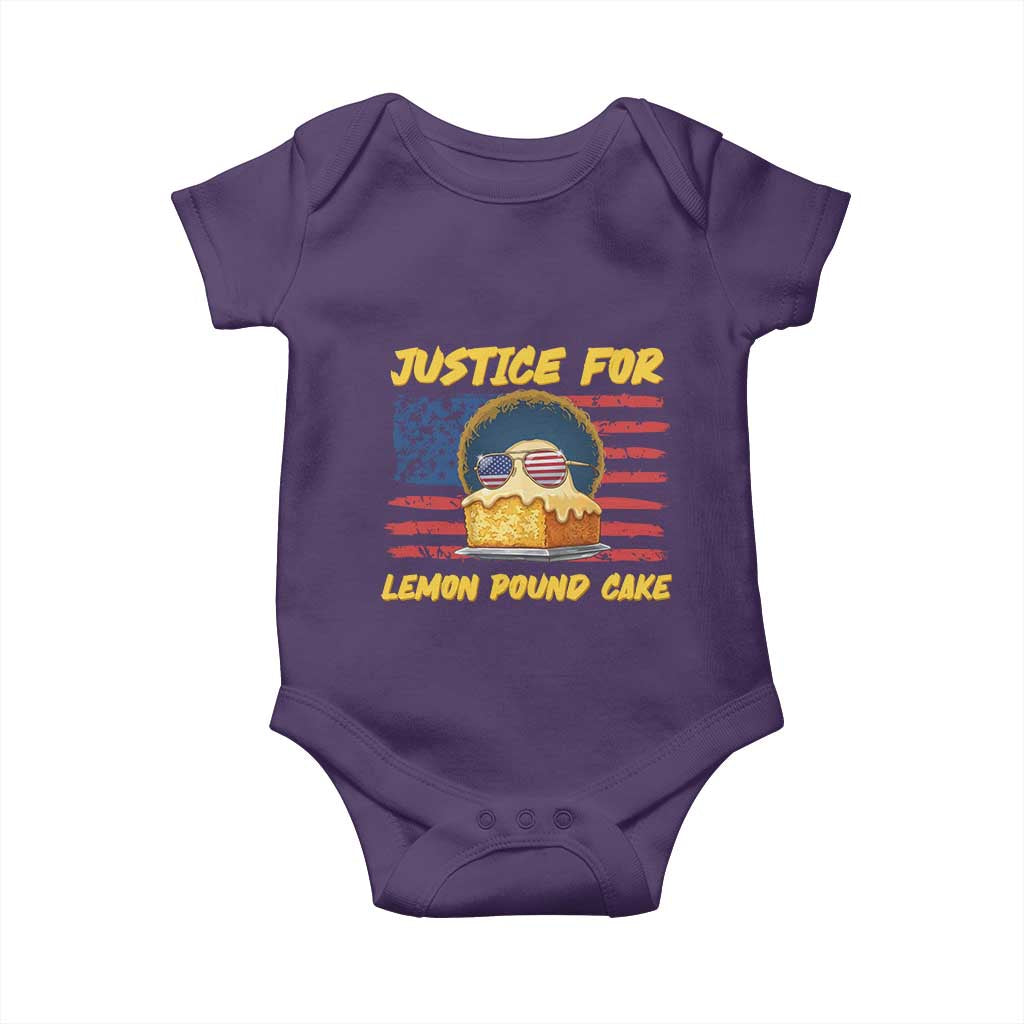 Justice For Lemon Pound Cake Baby Onesie Funny US Flag Cake Parody Rap Free Speech
