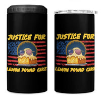 Justice For Lemon Pound Cake 4 in 1 Can Cooler Tumbler Funny US Flag Cake Parody Rap Free Speech