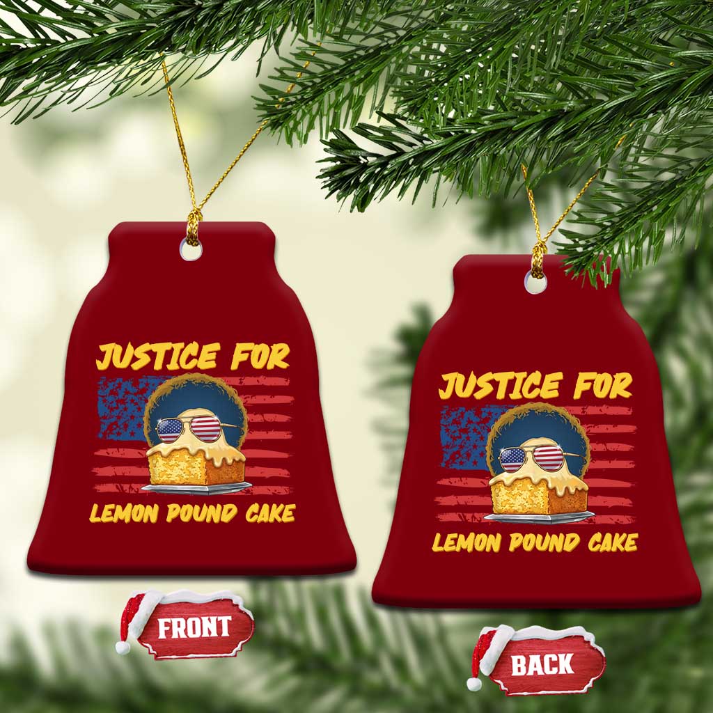 Justice For Lemon Pound Cake Ceramic Ornament Funny US Flag Cake Parody Rap Free Speech