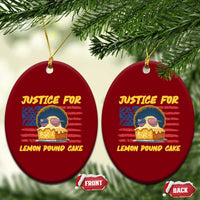 Justice For Lemon Pound Cake Ceramic Ornament Funny US Flag Cake Parody Rap Free Speech