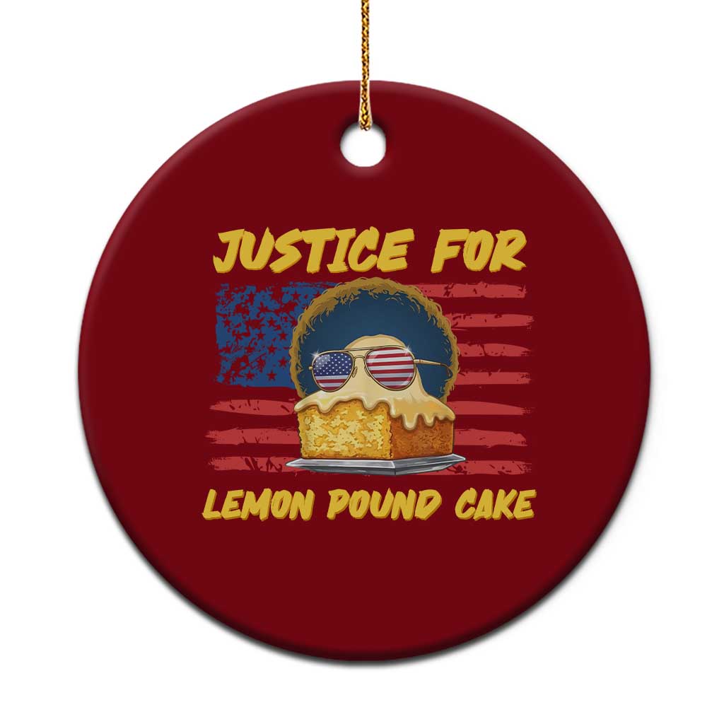Justice For Lemon Pound Cake Ceramic Ornament Funny US Flag Cake Parody Rap Free Speech
