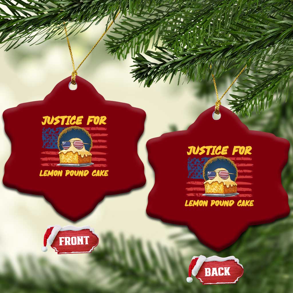 Justice For Lemon Pound Cake Ceramic Ornament Funny US Flag Cake Parody Rap Free Speech