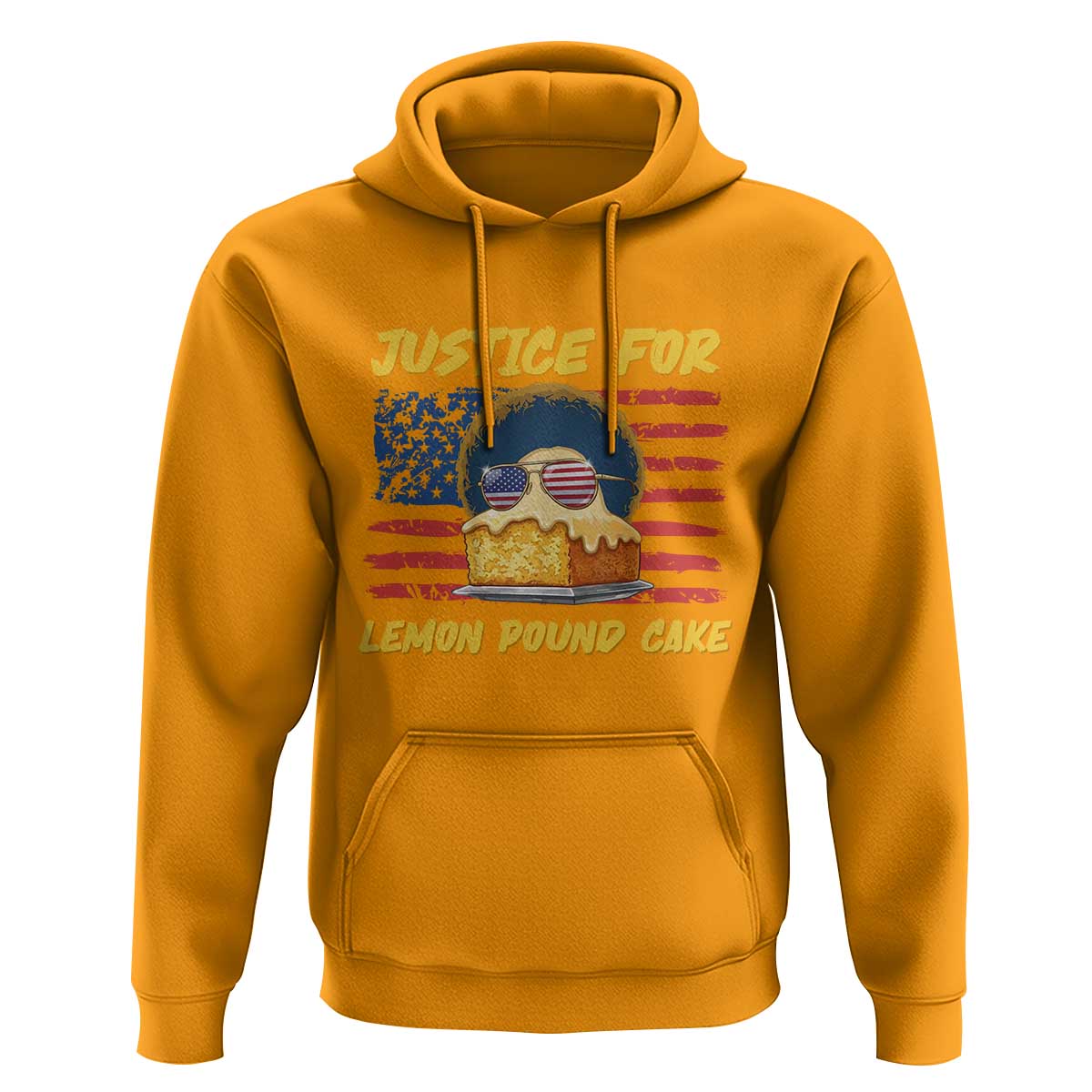 Justice For Lemon Pound Cake Hoodie Funny US Flag Cake Parody Rap Free Speech