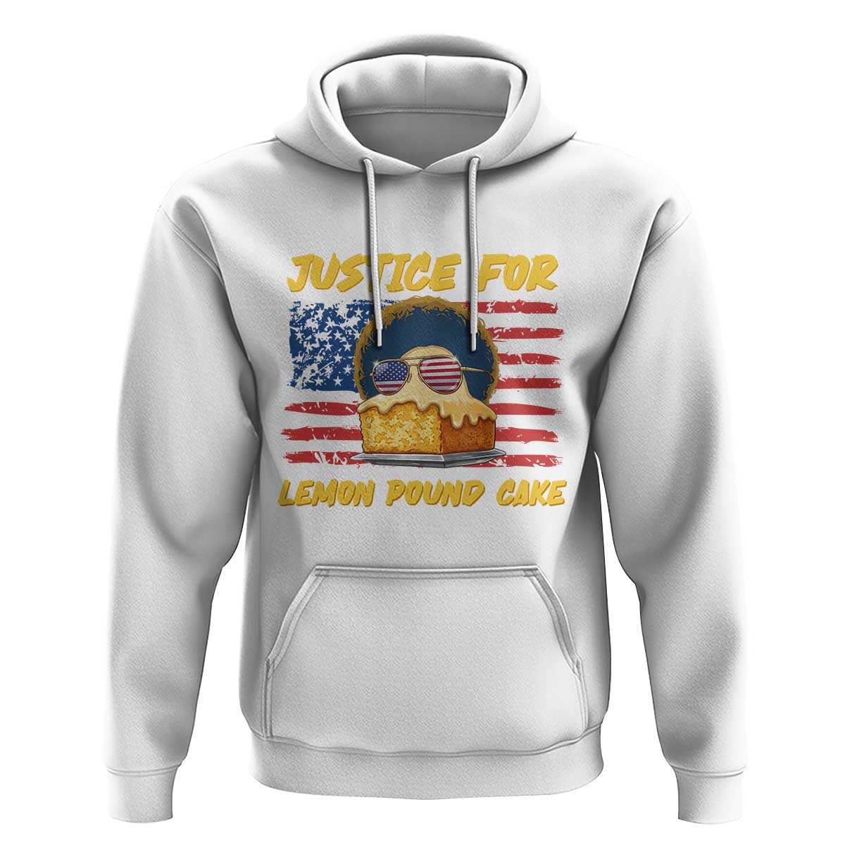 Justice For Lemon Pound Cake Hoodie Funny US Flag Cake Parody Rap Free Speech
