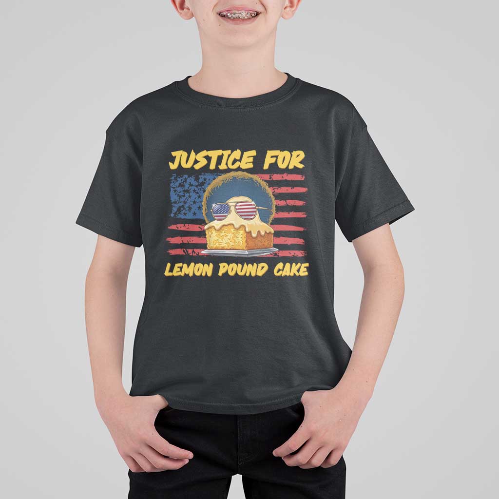 Justice For Lemon Pound Cake T Shirt For Kid Funny US Flag Cake Parody Rap Free Speech