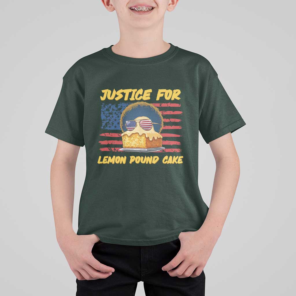 Justice For Lemon Pound Cake T Shirt For Kid Funny US Flag Cake Parody Rap Free Speech