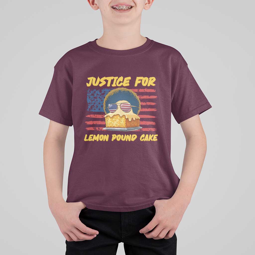 Justice For Lemon Pound Cake T Shirt For Kid Funny US Flag Cake Parody Rap Free Speech