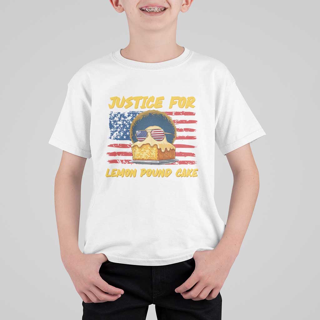 Justice For Lemon Pound Cake T Shirt For Kid Funny US Flag Cake Parody Rap Free Speech