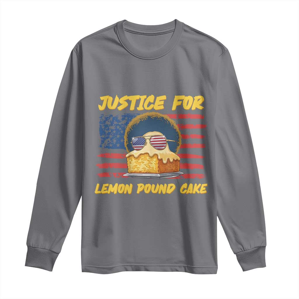 Justice For Lemon Pound Cake Long Sleeve Shirt Funny US Flag Cake Parody Rap Free Speech