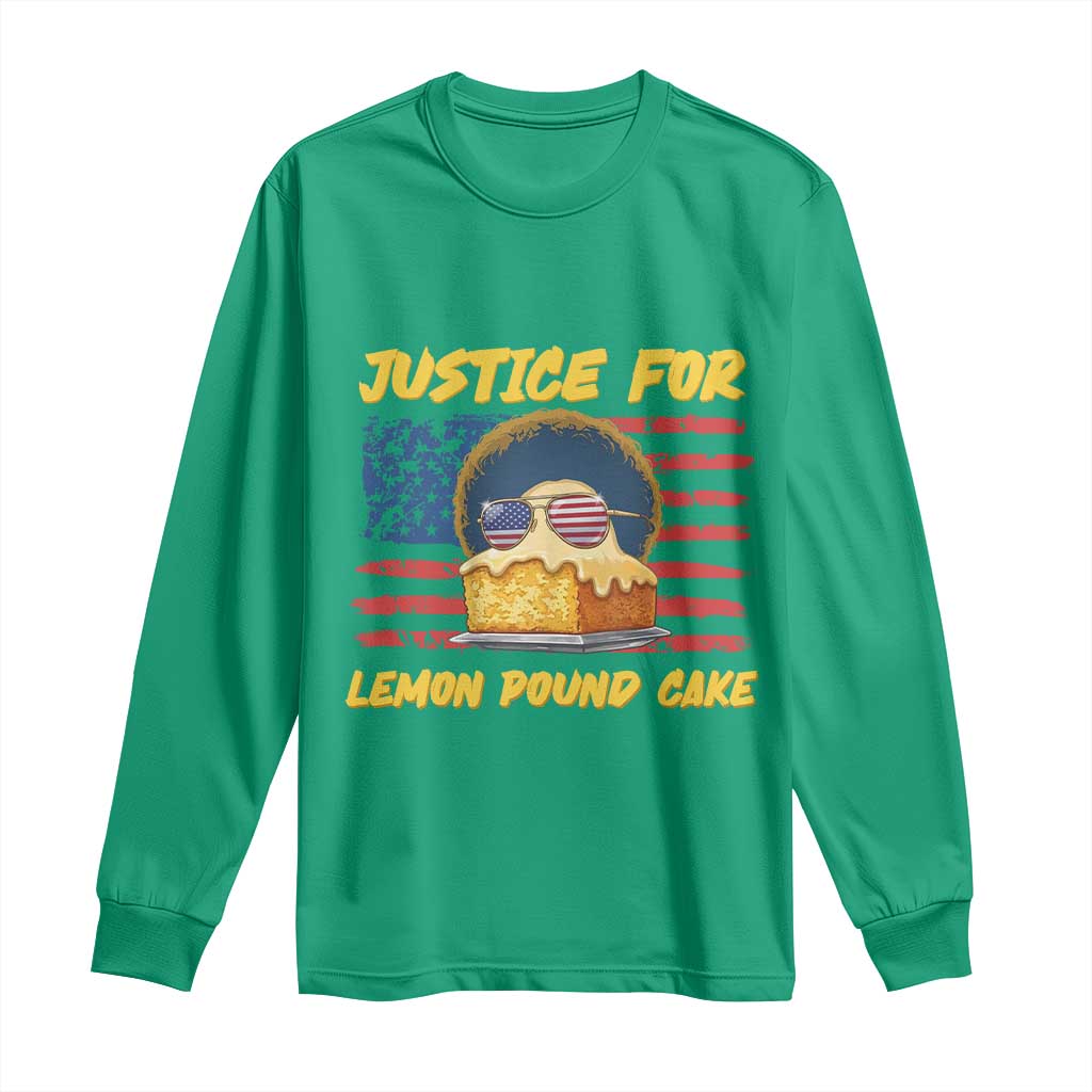 Justice For Lemon Pound Cake Long Sleeve Shirt Funny US Flag Cake Parody Rap Free Speech