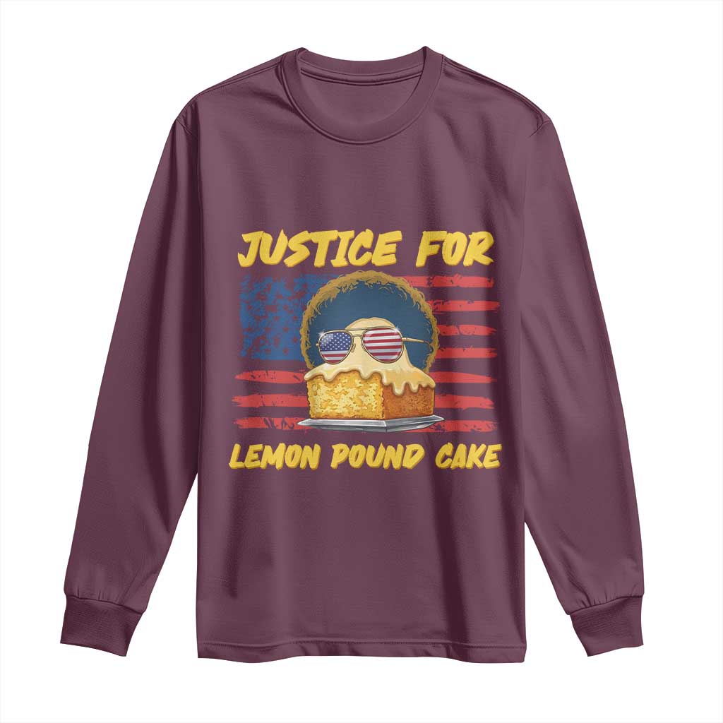 Justice For Lemon Pound Cake Long Sleeve Shirt Funny US Flag Cake Parody Rap Free Speech