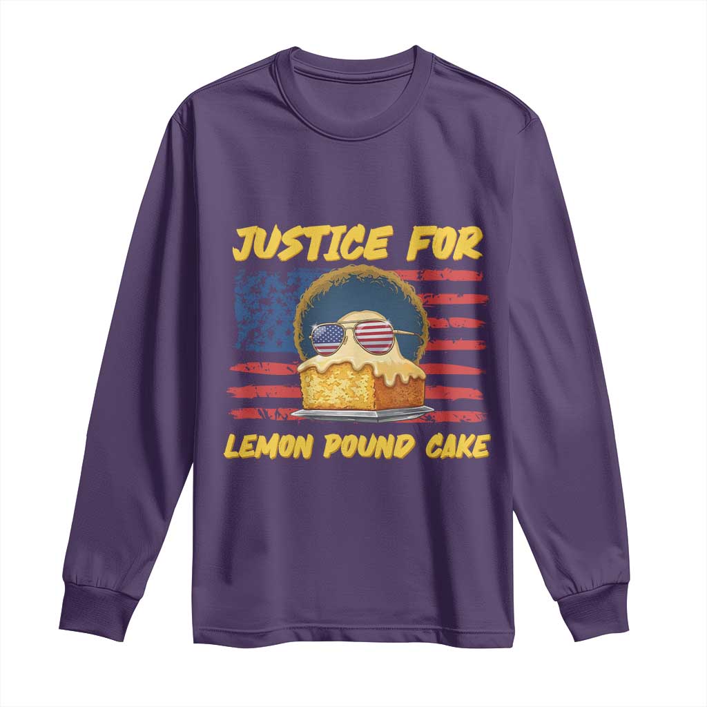 Justice For Lemon Pound Cake Long Sleeve Shirt Funny US Flag Cake Parody Rap Free Speech