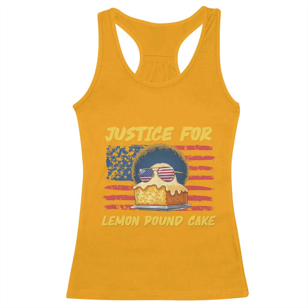 Justice For Lemon Pound Cake Racerback Tank Top Funny US Flag Cake Parody Rap Free Speech