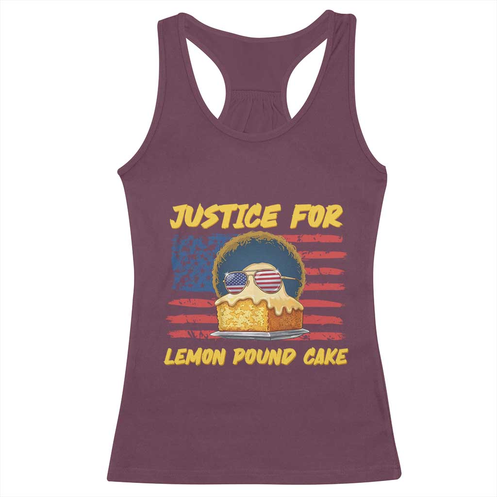 Justice For Lemon Pound Cake Racerback Tank Top Funny US Flag Cake Parody Rap Free Speech
