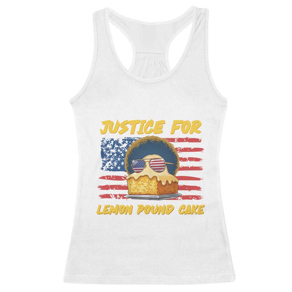 Justice For Lemon Pound Cake Racerback Tank Top Funny US Flag Cake Parody Rap Free Speech