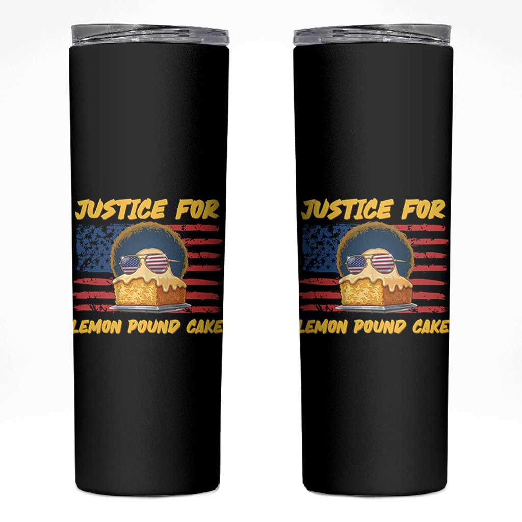 Justice For Lemon Pound Cake Skinny Tumbler Funny US Flag Cake Parody Rap Free Speech