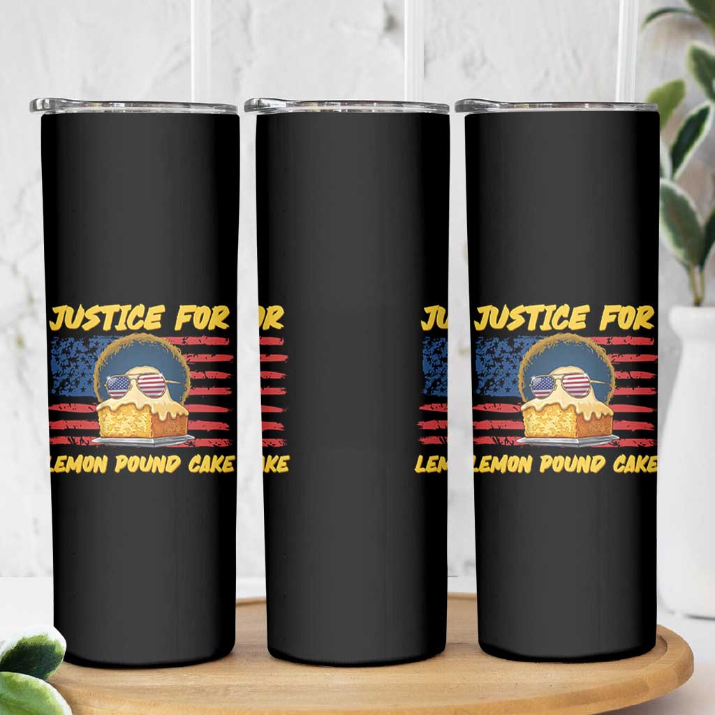 Justice For Lemon Pound Cake Skinny Tumbler Funny US Flag Cake Parody Rap Free Speech