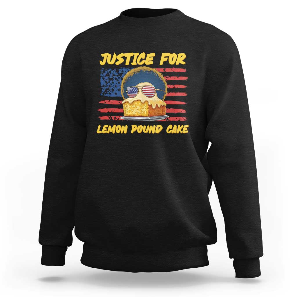Justice For Lemon Pound Cake Sweatshirt Funny US Flag Cake Parody Rap Free Speech