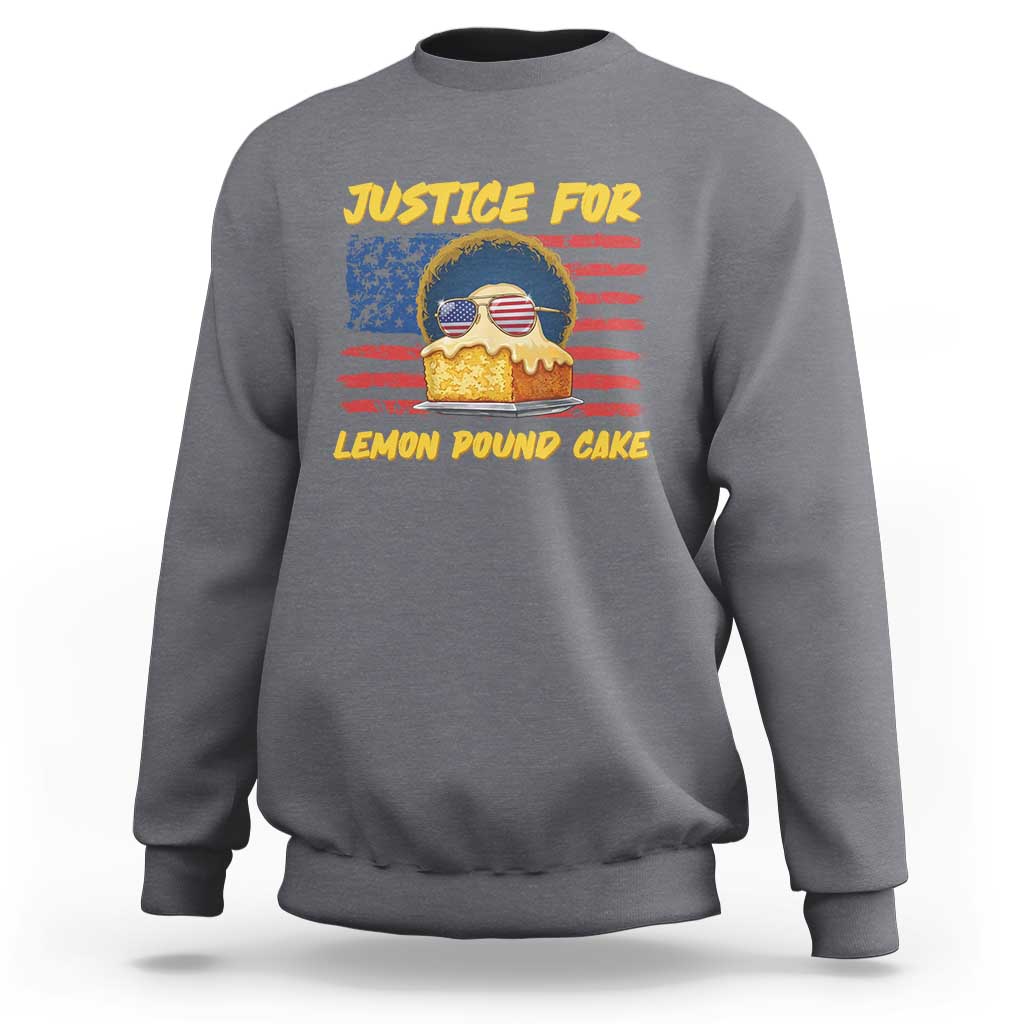 Justice For Lemon Pound Cake Sweatshirt Funny US Flag Cake Parody Rap Free Speech
