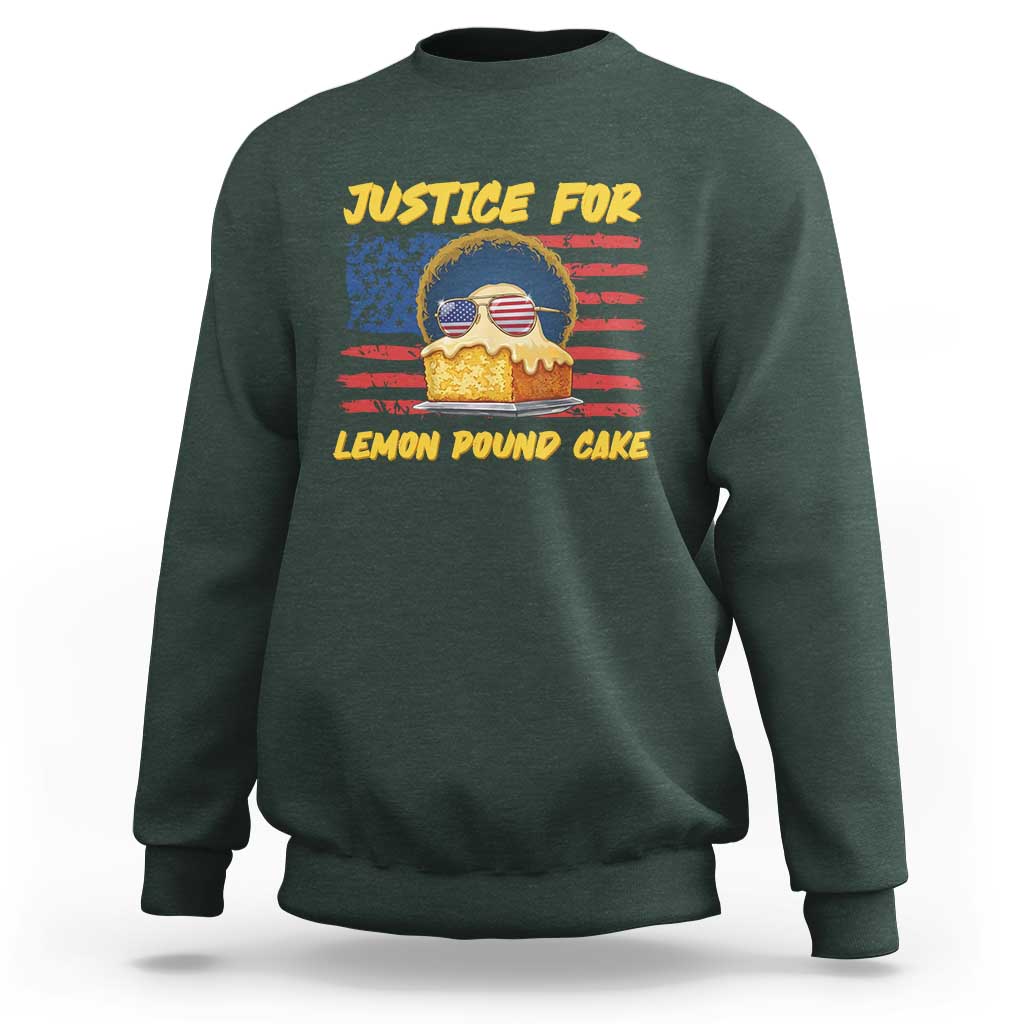 Justice For Lemon Pound Cake Sweatshirt Funny US Flag Cake Parody Rap Free Speech