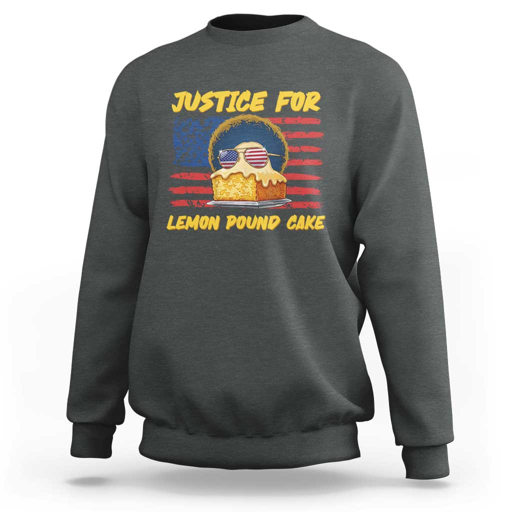 Justice For Lemon Pound Cake Sweatshirt Funny US Flag Cake Parody Rap Free Speech