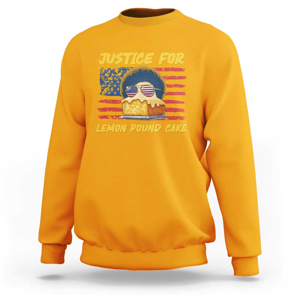 Justice For Lemon Pound Cake Sweatshirt Funny US Flag Cake Parody Rap Free Speech