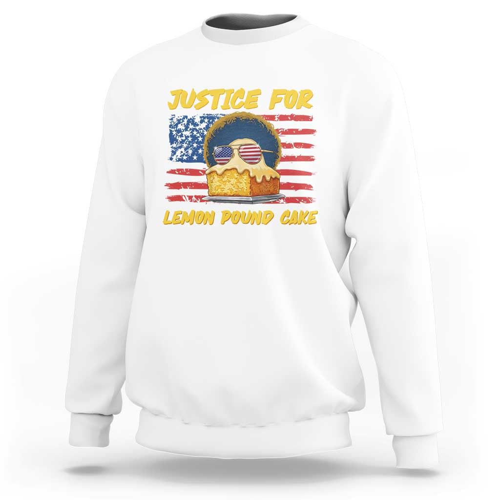 Justice For Lemon Pound Cake Sweatshirt Funny US Flag Cake Parody Rap Free Speech