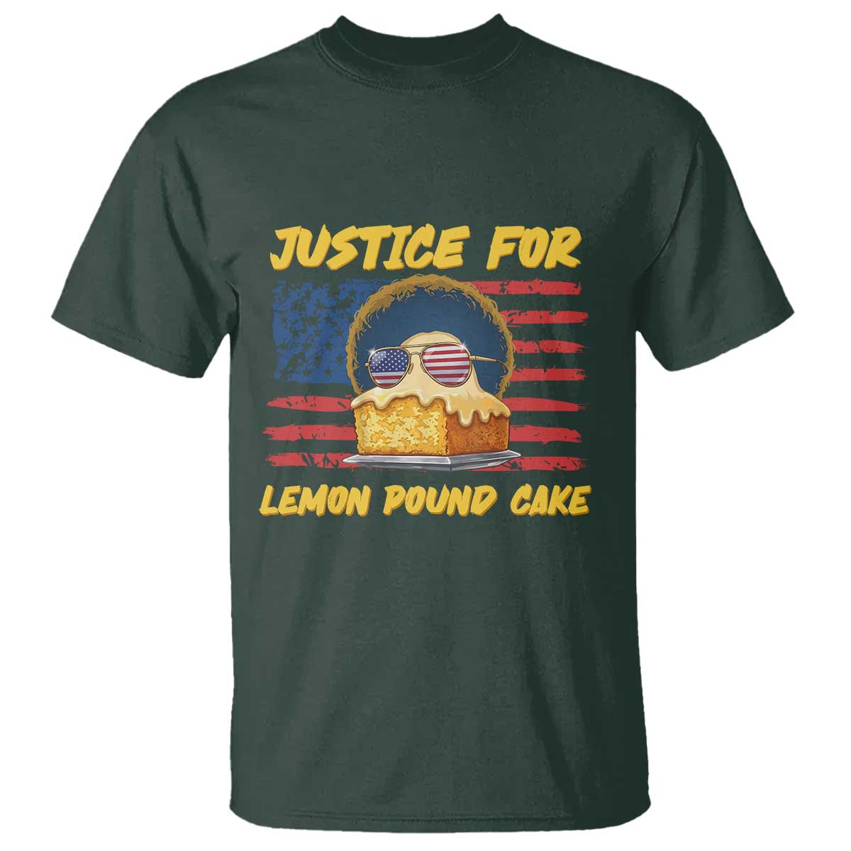 Justice For Lemon Pound Cake T Shirt Funny US Flag Cake Parody Rap Free Speech