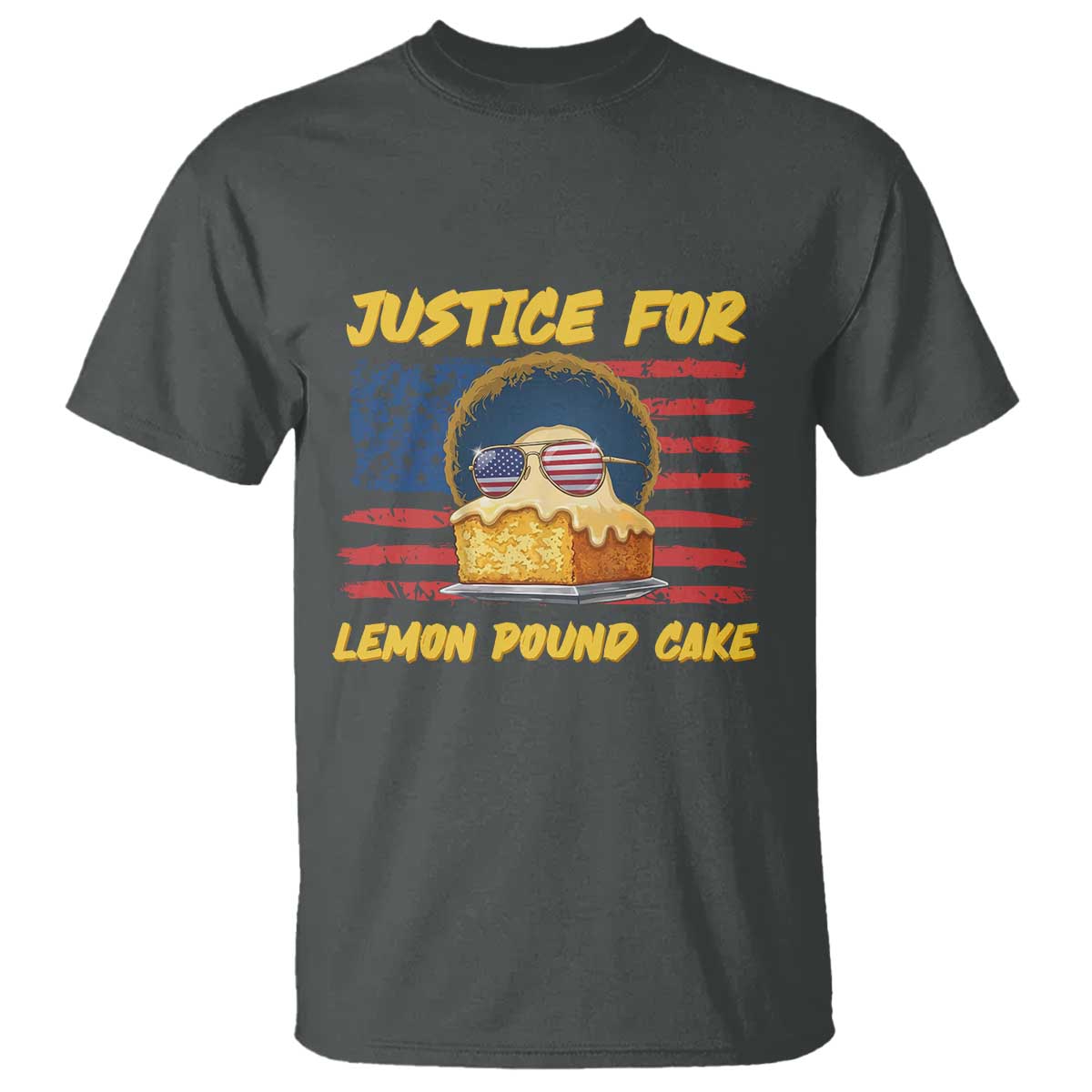 Justice For Lemon Pound Cake T Shirt Funny US Flag Cake Parody Rap Free Speech