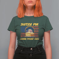 Justice For Lemon Pound Cake T Shirt For Women Funny US Flag Cake Parody Rap Free Speech