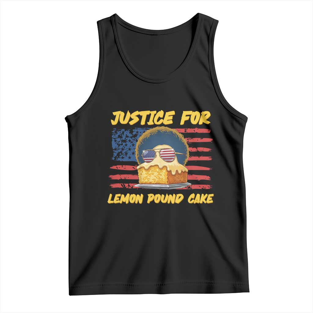 Justice For Lemon Pound Cake Tank Top Funny US Flag Cake Parody Rap Free Speech