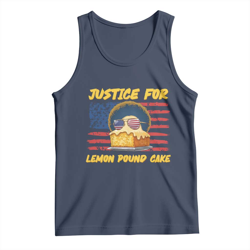 Justice For Lemon Pound Cake Tank Top Funny US Flag Cake Parody Rap Free Speech