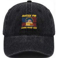 Justice For Lemon Pound Cake Washed Cotton Baseball Cap Funny US Flag Cake Parody Rap Free Speech