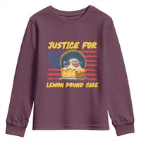 Justice For Lemon Pound Cake Youth Sweatshirt Funny US Flag Cake Parody Rap Free Speech
