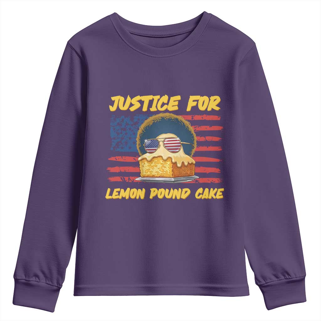 Justice For Lemon Pound Cake Youth Sweatshirt Funny US Flag Cake Parody Rap Free Speech