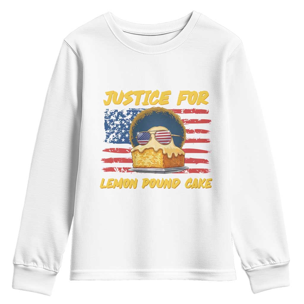 Justice For Lemon Pound Cake Youth Sweatshirt Funny US Flag Cake Parody Rap Free Speech