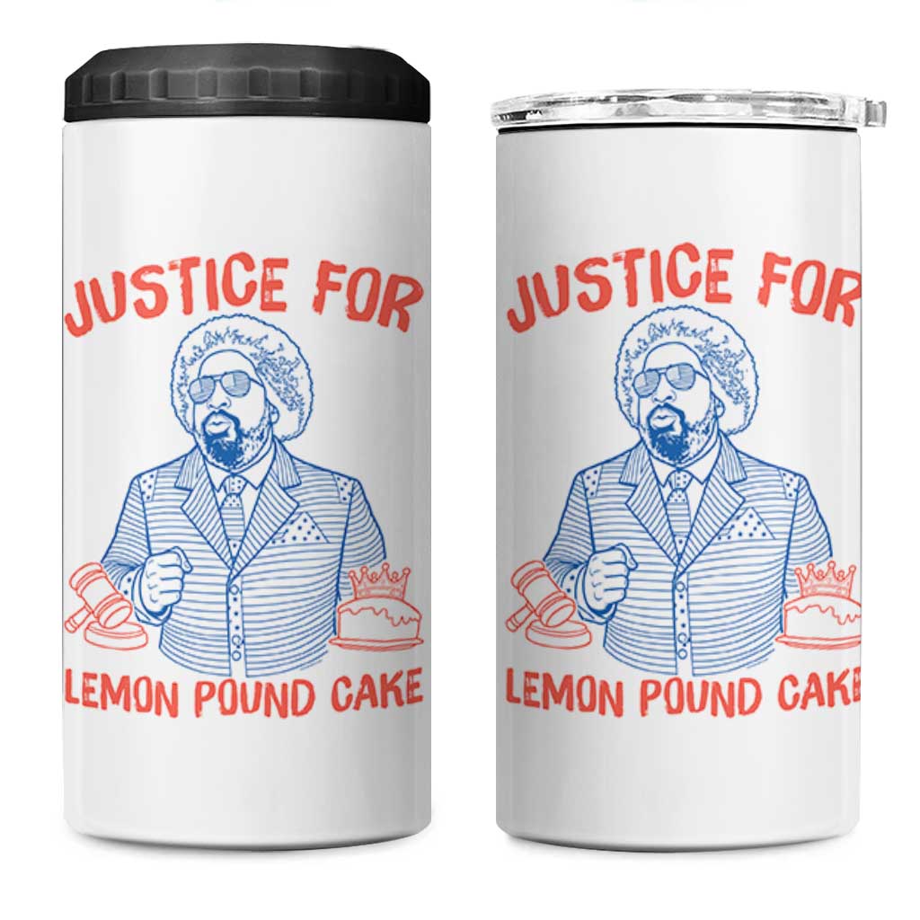 Justice For Lemon Pound Cake 4 in 1 Can Cooler Tumbler Viral Trend Free Speech
