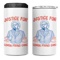 Justice For Lemon Pound Cake 4 in 1 Can Cooler Tumbler Viral Trend Free Speech