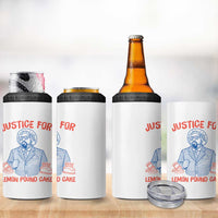 Justice For Lemon Pound Cake 4 in 1 Can Cooler Tumbler Viral Trend Free Speech