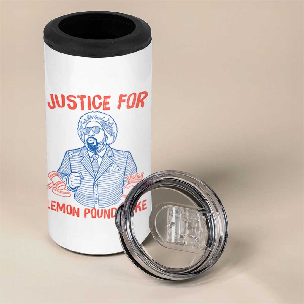 Justice For Lemon Pound Cake 4 in 1 Can Cooler Tumbler Viral Trend Free Speech