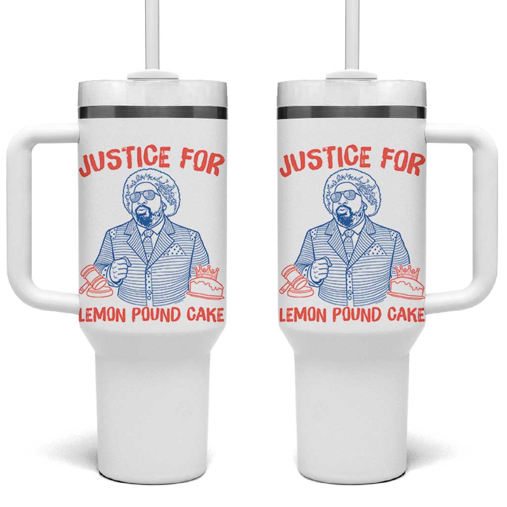 Justice For Lemon Pound Cake Tumbler With Handle Viral Trend Free Speech
